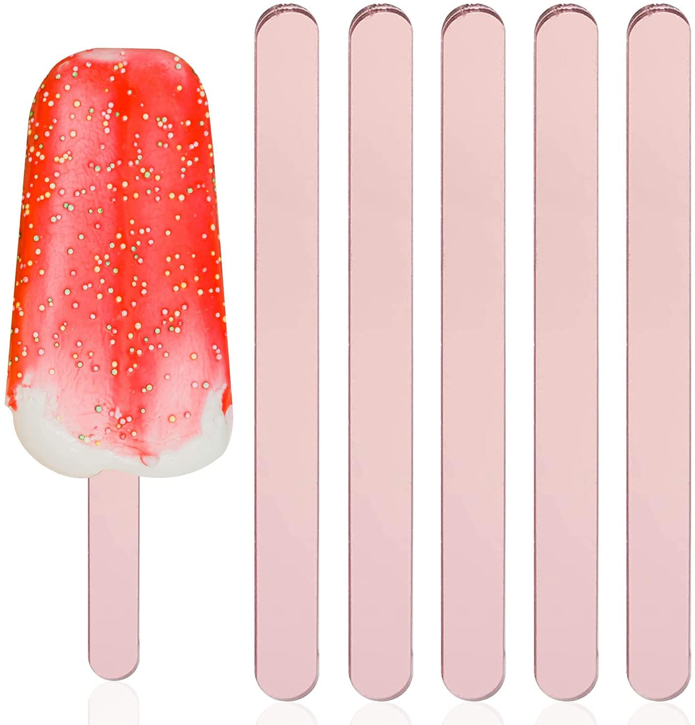 Lot De 30 Bâtonnets En Acrylique Transparent Réutilisables - 11,4 Cm, Pour Glaces Maison, Gâteaux Et Desserts - 6