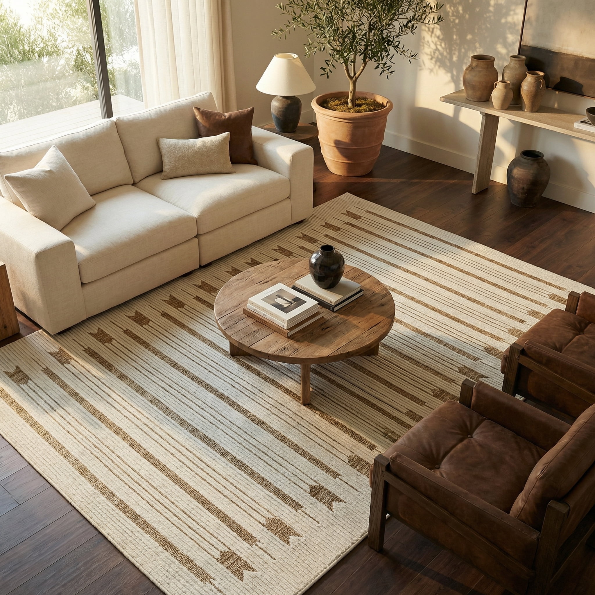 Rug Branch Maise Abstract Indoor Outdoor Area Rug, Beige Brown, Modern - Entryway, Hallway, Bathroom