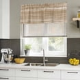 thumbnail image 4 of 2 Pack Valances for Window, Brown Short Curtains for Kitchen Bedroom Living Room, Vintage Modern Abstract Art Ombre Rod Pocket Small Window Treatment Valance Drapes 60 x 18 Inch, 4 of 8