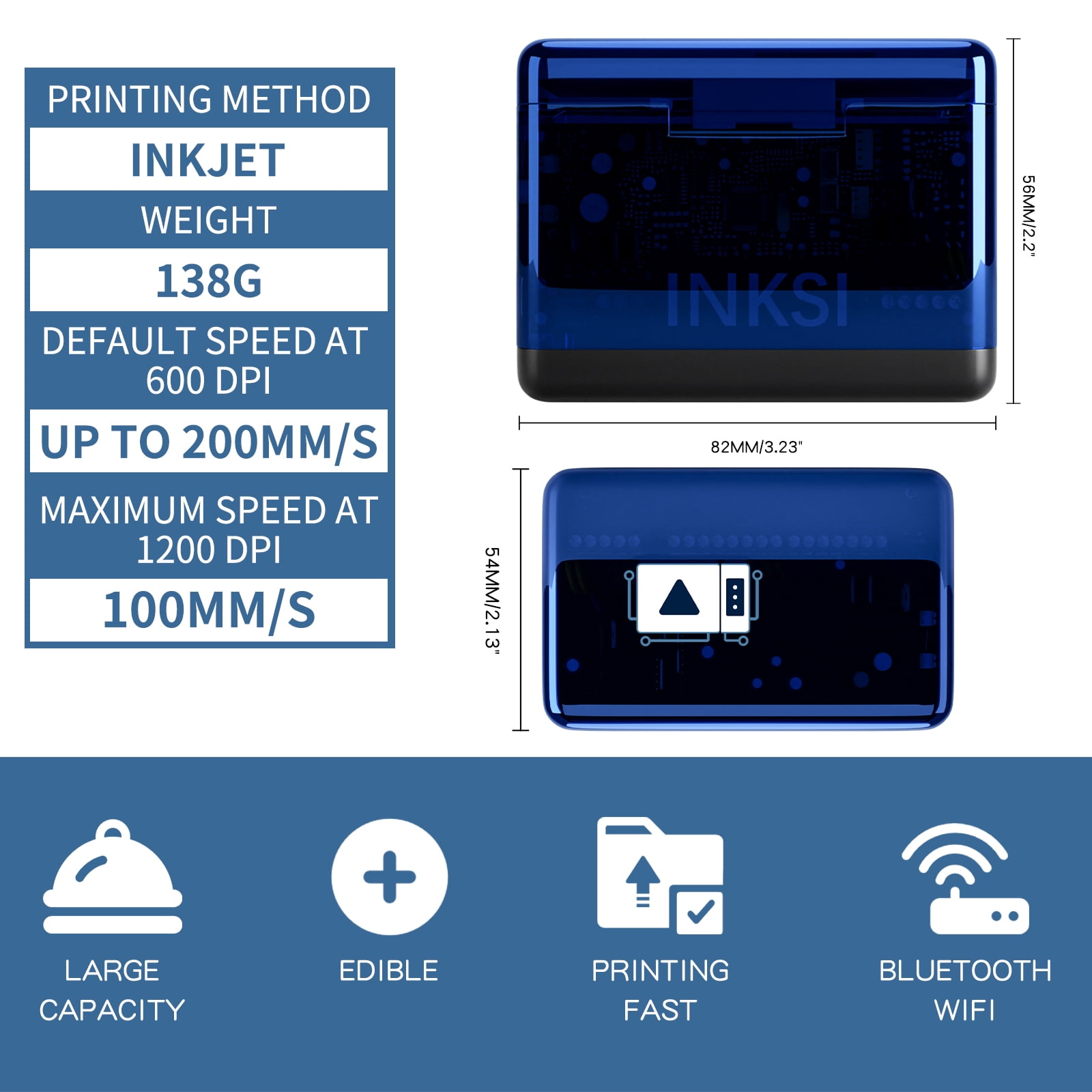 Handheld Food Printer Pen for Creative Coffee, Decorative Baking & Dessert Portable Mini Coffee PrintPen | Bluetooth, AP & Wi-Fi Connections