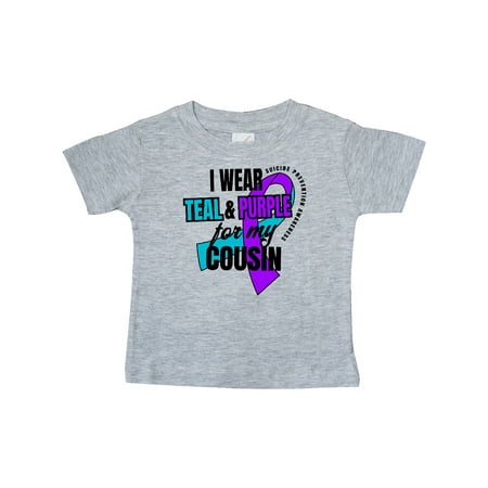 

Inktastic Suicide Prevention I Wear Teal and Purple for My Cousin Gift Baby Boy or Baby Girl T-Shirt