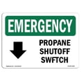 thumbnail image 1 of SignMission OS-EM-A-1218-L-10291 12 x 18 Po Signe d'Urgence OSHA - Interrupteur de Propane Électrique avec Symbole, 1 of 1