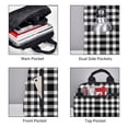 thumbnail image 5 of Daiia White And Black Plaid School Backpack for Men and Women Lightweight Backpack Durable Backpack Water-Resistant,Travel,Work Bag, 5 of 9