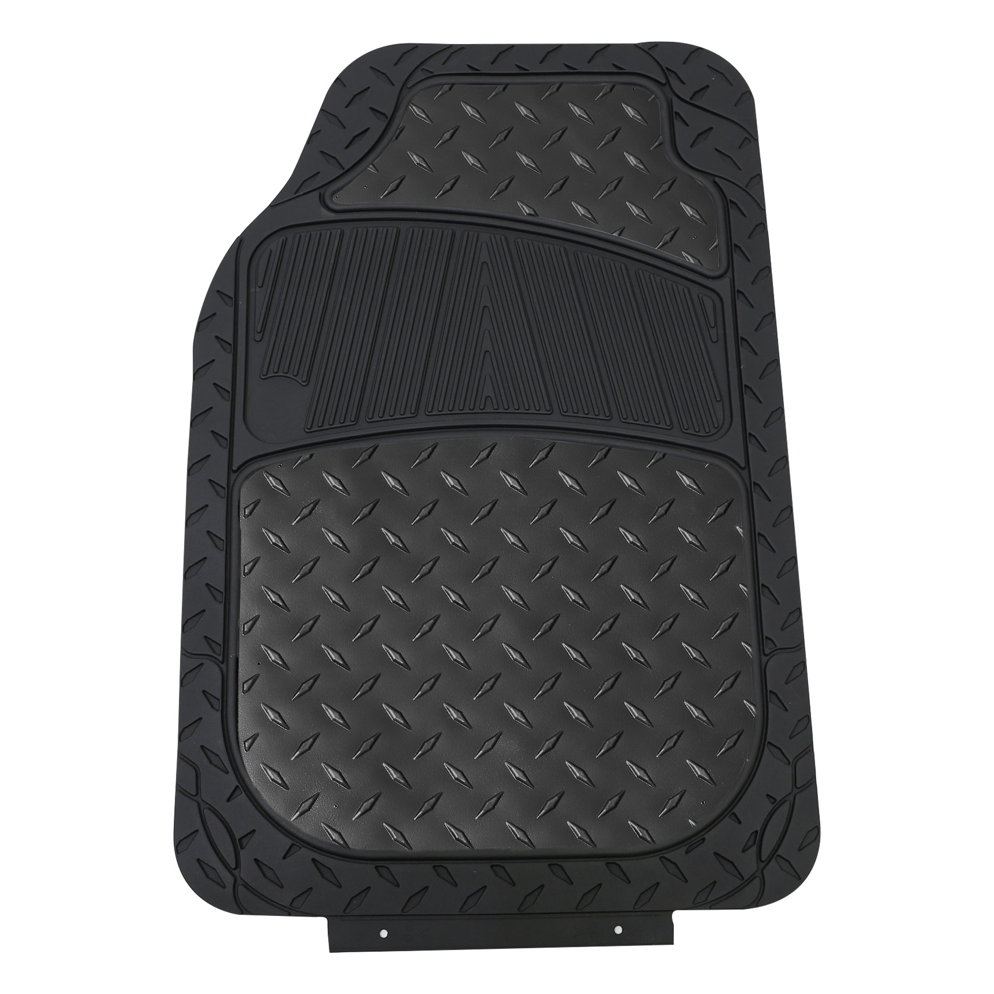 FH Group Climaproof Rubber Car Floor Mat, Universal 4pc Black Floor Mats with Air Freshener