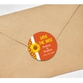 thumbnail image 3 of Darling Souvenir Round 45 Pcs Sunflower Save The Date Stickers Wedding Personalized Bride Groom Names And Date Envelope Seals - Orange, 3 of 4