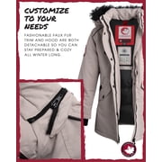 Canada Weather Gear Girls Winter Coat Long Length Faux Fur Puffer Ski Jacket Insulated Fleece Parka