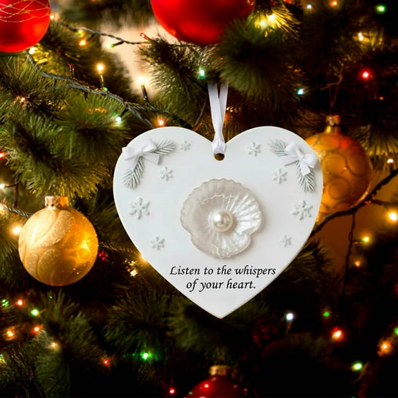 Sea Glass Friendship Heart Ornament - Friend Gift Handmade Keepsake for Christmas Tree Hanging, Sentimental Friendship Decor Stocking Stuffer for Sister Coworker