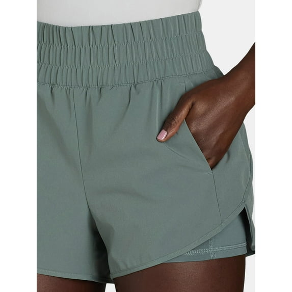 Avia Women's and Women's Plus Running Shorts with Bike Liner, Sizes XS-4X