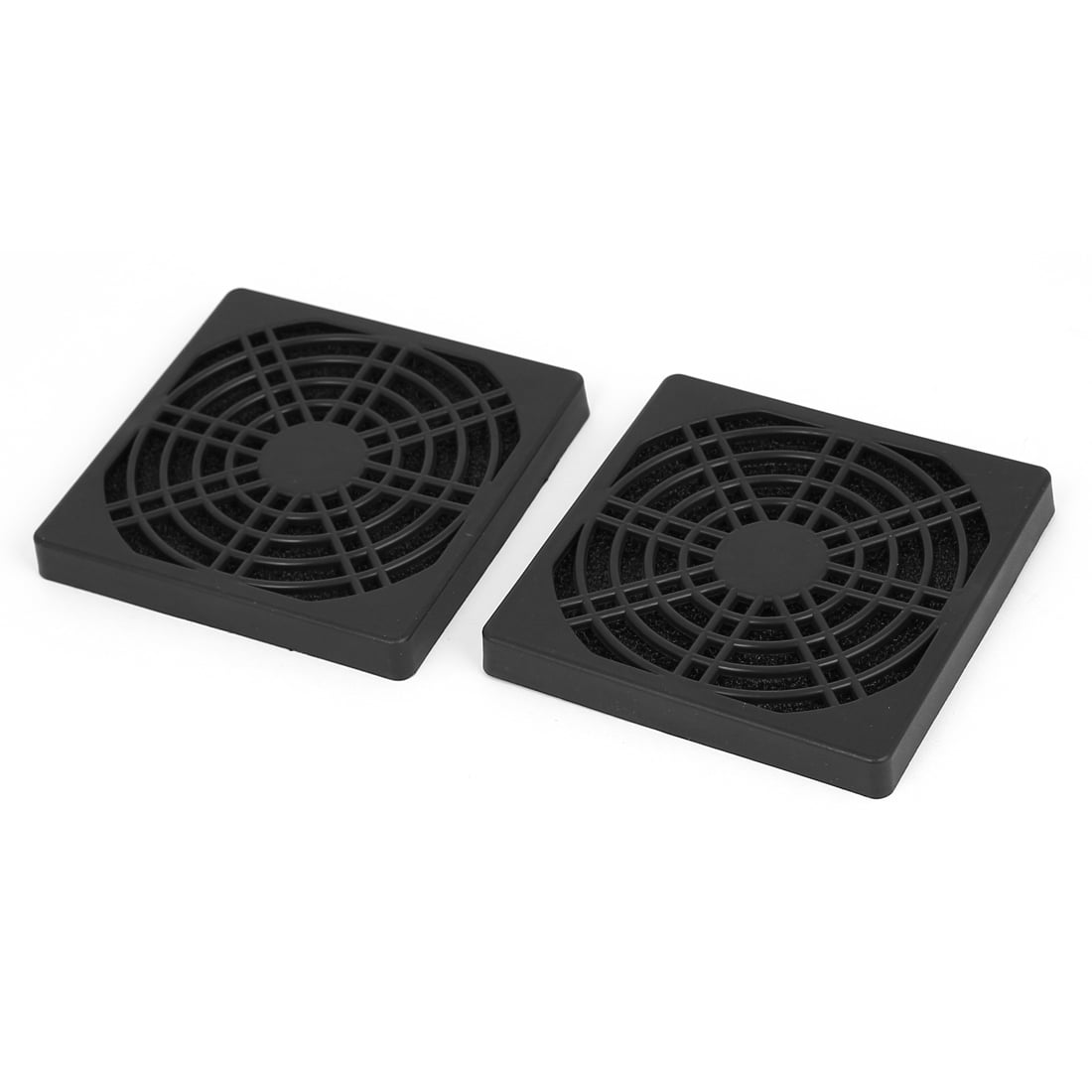 2pcs 85mm Black Plastic Computer PC Cooling Fan Cover Dust Filter
