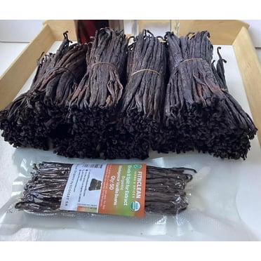 50 Split Organic Madagascar Vanilla Beans Grade B| 5"-7" For Extract by FITNCLEAN VANILLA| Bourbon NON-GMO Pods for Paste