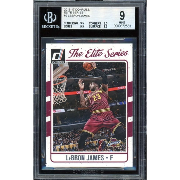 Lebron James Card 2016-17 Donruss Elite Series #9 BGS 9