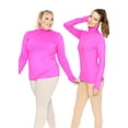 thumbnail image 2 of Stretch Is Comfort Women's Warm Long Sleeve Turtleneck Top Neon Hot Pink 2X, 2 of 6