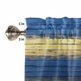 thumbnail image 5 of Navy Blue Yellow Kitchen Valances for Windows 60x18 Inch Kitchen Curtains Valances Rod Pocket Modern Abstract Striped Art Bathroom Window Valances for Window Treatment Decor, 5 of 6