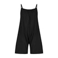 thumbnail image 4 of MKOSPLRT 4-16 Years Wide Leg Jumpsuits for Girl Linen Spaghetti Strap Romper Shorts Solid Baggy Summer Beach Jumpers with Pockets, 4 of 6