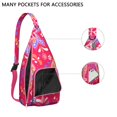 thumbnail image 2 of Waterproof Hiking Sling Backpack for Women – Lightweight Crossbody Bag with Adjustable Strap, Chest Bag for Travel & Outdoor Adventures – Paisley Boho Vintage Floral, Chic Retro Design, 2 of 4