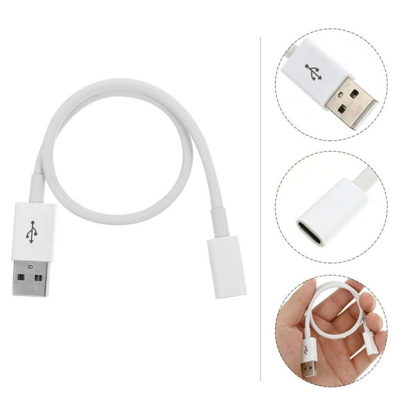 STRANDCHIC 3Pcs USB C Female to USB Male Adapter Phone Charging Extension Cable White Portable