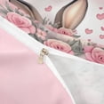 thumbnail image 4 of Erosebridal Happy Easter Rabbit Queen Duvet Cover Set for Girls, Pink Flower Bedding, Pink Reversible 3-Piece, 1 Duvet Cover and 2 Pillowcases, No Comforter, 4 of 6