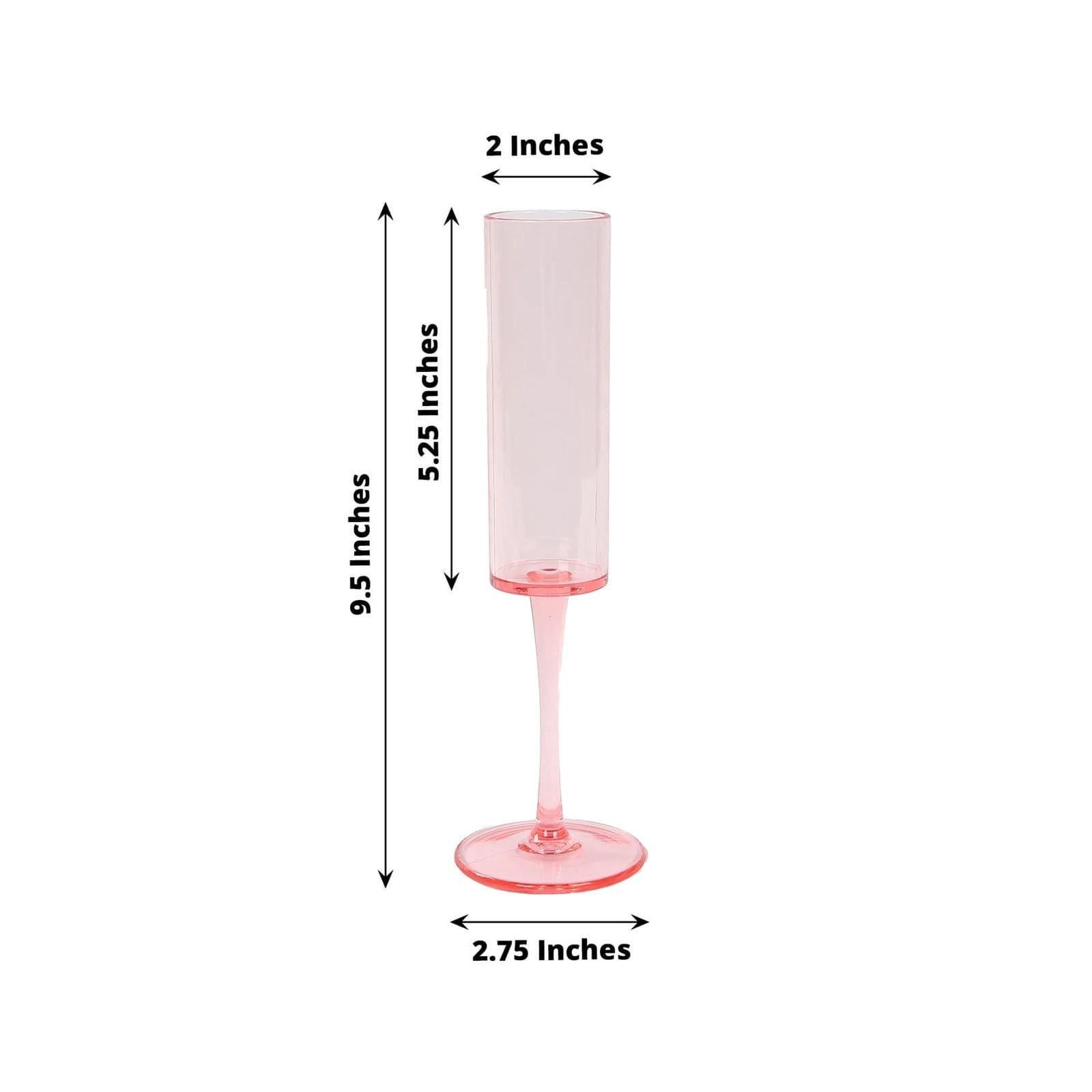 Balsa Circle 6 Blush 6 oz Cylindrical Reusable Plastic Champagne Flutes Wedding Party Events Reception Tableware Decorations Supplies