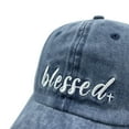 thumbnail image 7 of Women's Embroidered Blessed Hat, Distressed Gym Dad Hats, Thankful Faith Baseball Cap, 7 of 7