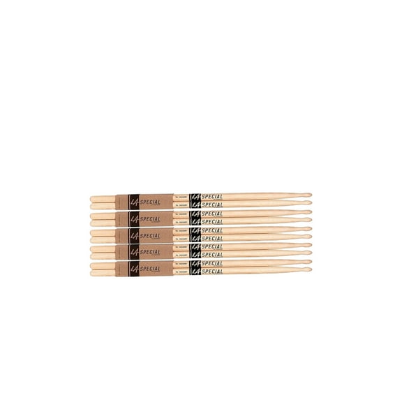 5 PACK Promark LA Special 7A Wood Tip Drumstick, LA7AW-5