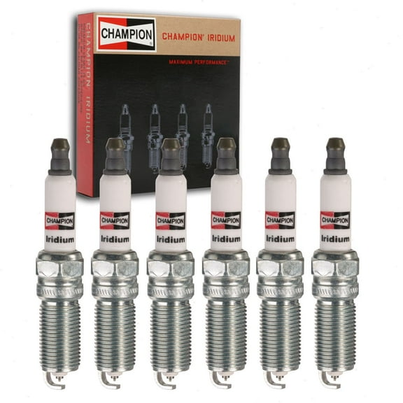 6 pc Champion Iridium Spark Plugs compatible with Ford F-150 3.3L 3.5L 3.7L V6 2011-2020
