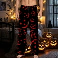 thumbnail image 2 of CONFREE Halloween Pajama Pants for Men Hallowmas Pj Pants for Men Pumpkin Ghost Print Lounge Bottoms Elastic Waist Drawstring Sleepwear With Pockets, 2 of 6