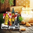 thumbnail image 1 of Adornos animados de resina perfecl iluminación de nieve Casa de miniatures con 3 hijos, 1 of 8