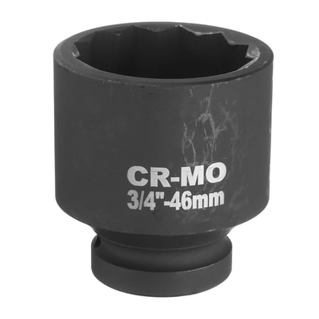 Uxcell 3/4-Inch Drive 12 Point Impact Socket 46mm Metric Spindle Axle Nut Socket Driver Wrench for Auto Repair Easy Removal