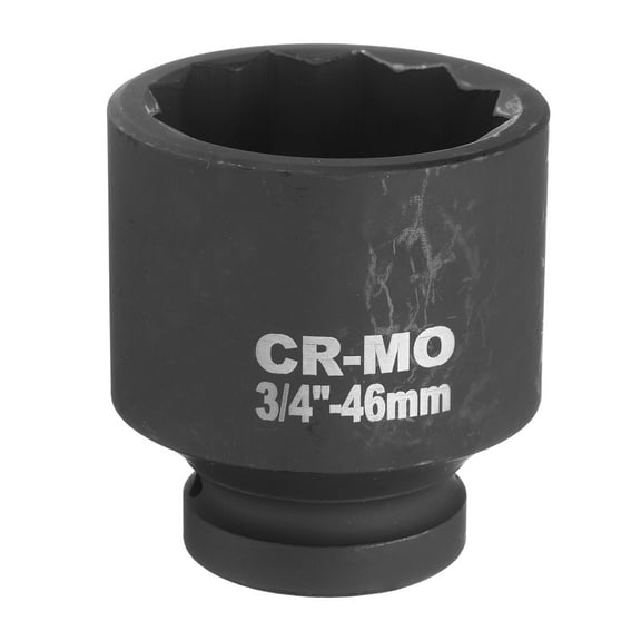 Uxcell 3/4-Inch Drive 12 Point Impact Socket 46mm Metric Spindle Axle Nut Socket Driver Wrench for Auto Repair Easy Removal