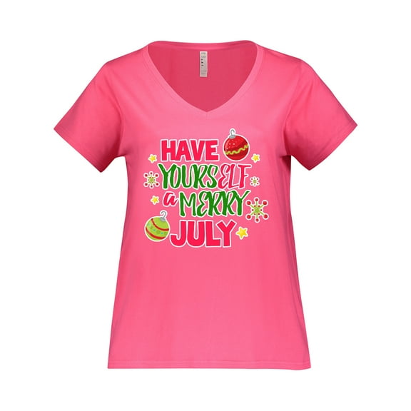 Inktastic Have Yourself a Merry July Women's Plus Size V-Neck T-Shirt