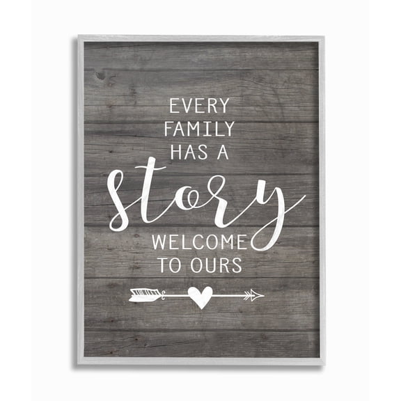The Stupell Home Decor Every Family Has A Story Gray Framed Texturized Art