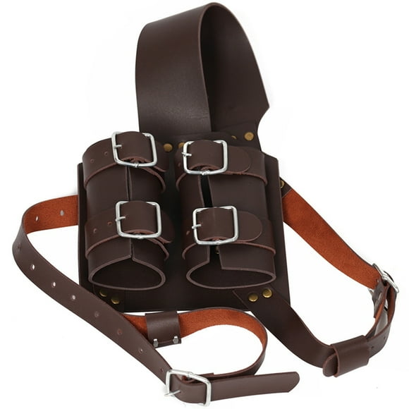 Vaina de Doble Espalda de Brujo Medieval para Soporte de Espada, Pirata Vikingo, Guerrero, Disfraz de para Cosplay, Larp, MarróN