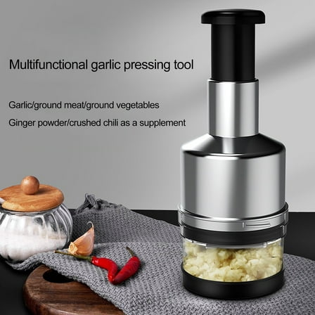 Hand Chopper Sharp Blade Automatic Rebound Even Cutting Stainless Steel Vegetable Onions Garlic Nuts Salads Hand Chopper Kitchen Gadget