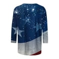 thumbnail image 5 of LYXSSBYX 4th of July Outfits for Women Women's Fashion Printed T-Shirt 3/4 Sleeves Blouse Round Neck Casual Tops, 5 of 5