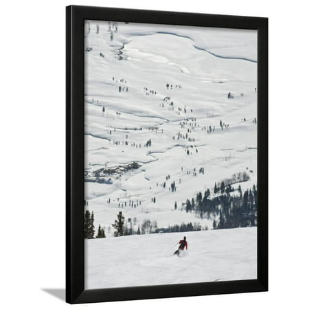 Skier at Jackson Hole Ski, Jackson Hole, Wyoming, United States of America, North America Framed Print Wall Art By Kimberly