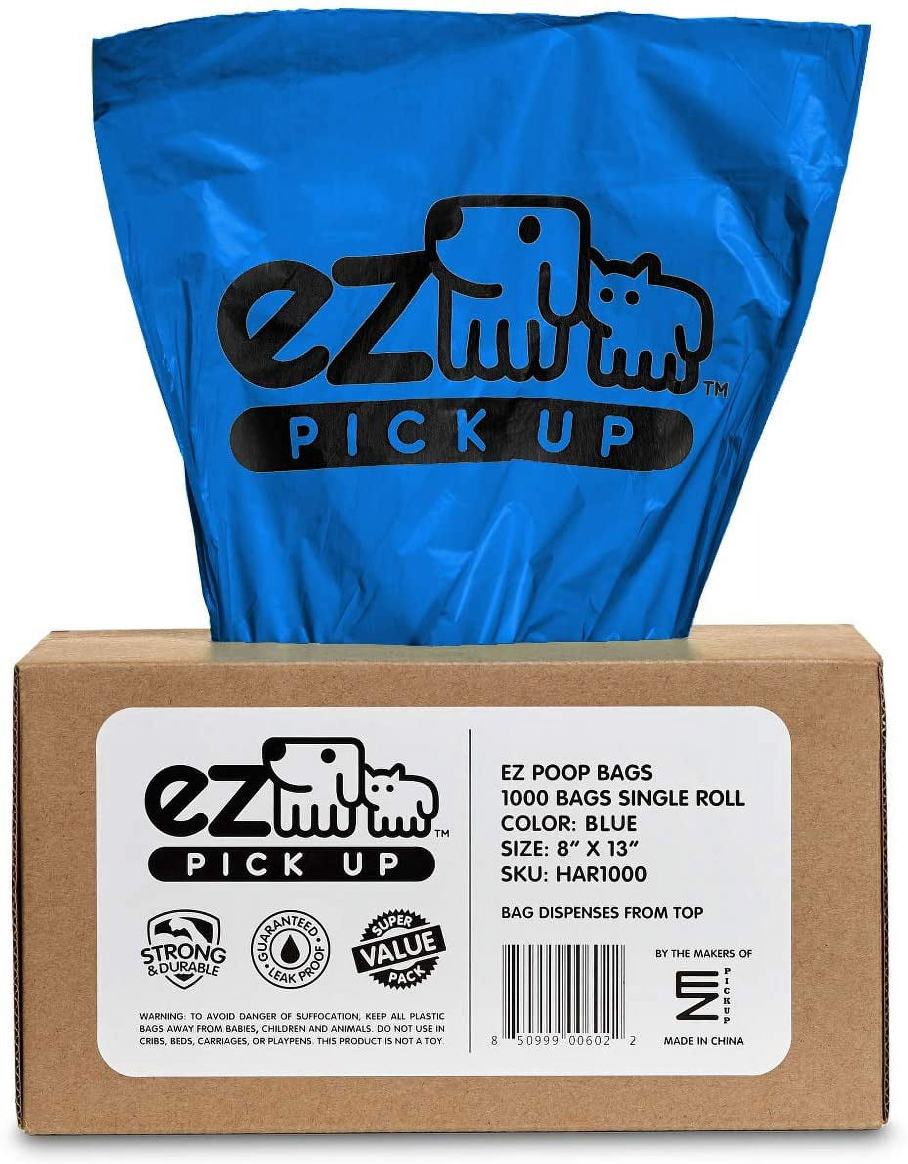 EZ Pickup 1000 Count Dog Waste Poop Bags, Unscented
