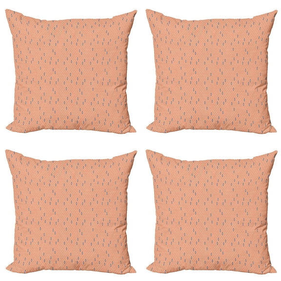 Ambesonne Abstract Throw Pillow Cover 4 Pack, Bicolour Modern Pattern, 24", Indigo Burnt Sienna
