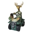 thumbnail image 3 of Rustic Western Elk Moose With Captured Man Hunter Driving ATV Car Figurine, 3 of 9