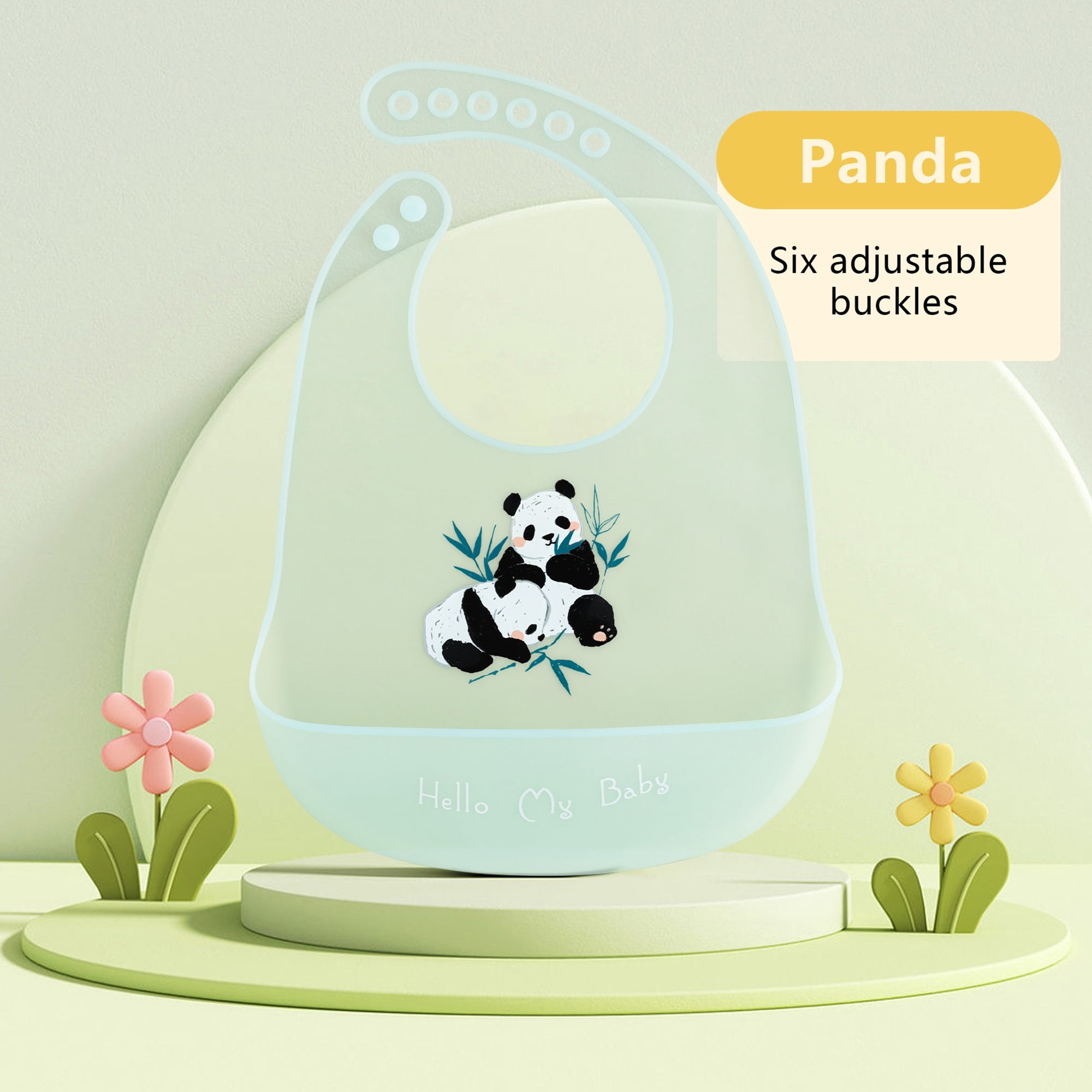 GOLDCOLIN Set of 3 Silicone Bibs for Babies & Toddlers,Soft Adjustable Bibs with Pocket Food Catcher for Baby Girl,Boy