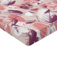 thumbnail image 4 of Ambesonne Leaves Pattern Fitted Sheet, Grunge Leafy Artwork, Twin Size, Coral Plum Eggshell, 4 of 5