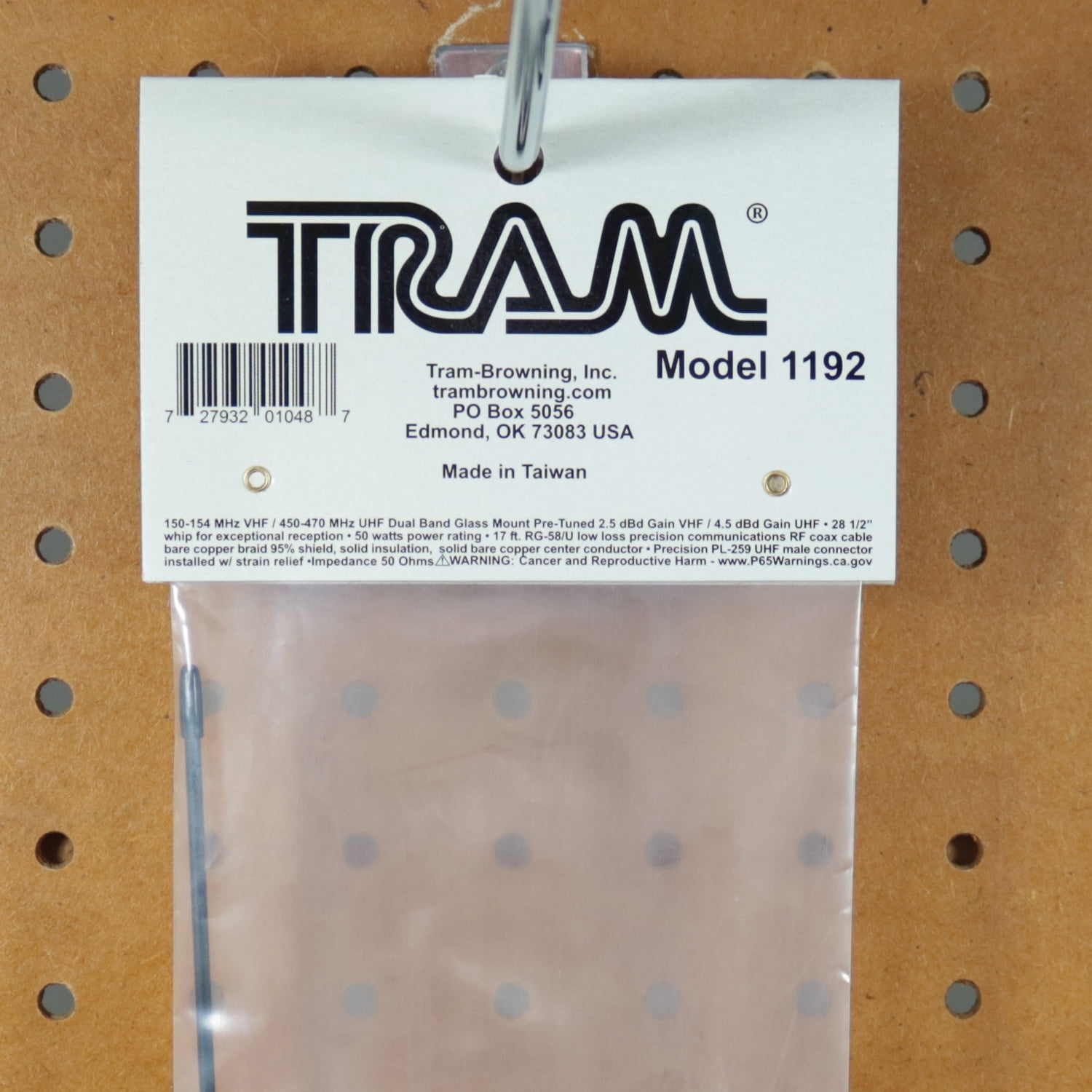 Tram 50-Watt Pretuned Dual-Band 150 MHz to 154 MHz VHF/450 MHz to 470 MHz UHF Amateur Radio Antenna Kit with Glass Mount and Cable