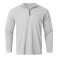thumbnail image 4 of Daznico Mens Shirts - Men's Long Sleeve Striped Shirt with Zippered Collar for Casual Everyday Wear - Shirts for Men,Color:White,Size:4XL, 4 of 4