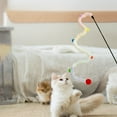 thumbnail image 5 of Extra Long Plush Cat Teaser Wand - Christmas Themed Tassels & Pom Poms, 55cm/21.65in Polyester Toy for Kittens, Promotes Dental Health, 1pc, 5 of 6