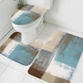 thumbnail image 3 of Modern Blue Bath Mat 3 Piece Bathroom Rug Set, Rustic Mottled Oil Painting Texture Non Slip Bath Rug Contour Mat and Toilet Lid Cover, Absorbent Shower Mats Soft Bath Rugs and Mats Sets, 3 of 8