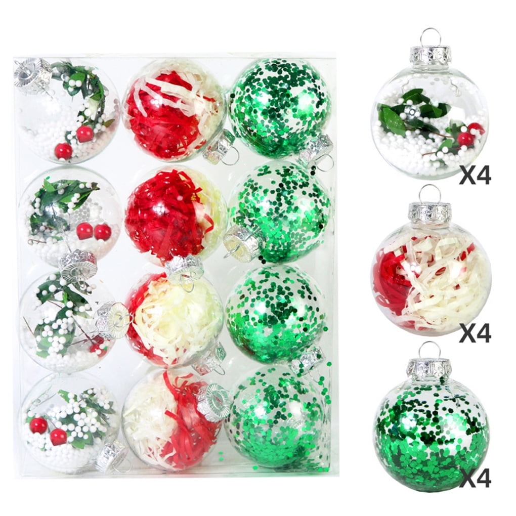 12PCS Christmas Balls Ornaments, Shatterproof Holiday Bulbs Festive