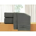 thumbnail image 3 of Elegant Comfort 4-Piece Microfiber Bed Sheet Set, Queen – Deep Pocket, 14-inch Deep Pockets, Grey, 3 of 5