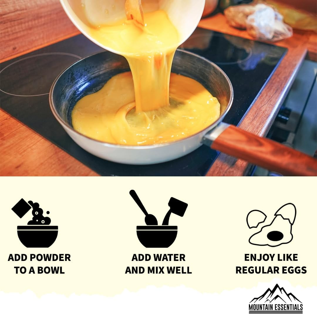 Mountain Essentials Dehydrated Whole Powdered Egg Crystals Made from All-Natural Ingredients | Long Term Storage Shelf Stable |Perfect for Emergency Survival & Backpacking No Additives 2.25 Lb 01 Can✅