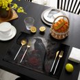 thumbnail image 4 of Halloween Placemats Set of 4, Horror Black Crow Scary Red Rose Branches Washable Wipeable Table Mats for Dining Tables, Indoor Outdoor Kitchen Place Mats for Holiday Party Table Decor, 4 of 9