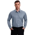 thumbnail image 4 of DARING DIVA Men's Point Collar Long Sleeve Button Down Formal Shirts XL Gray, 4 of 7