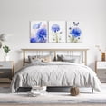 thumbnail image 3 of Flower Canvas Wall Art-Colorful Floral Picture for Bedroom- Watercolor Blue and Purple Wildflower Canvas Décor, Nature Scenery with Butterfly Print Room Décor，12"x16", 3 of 6